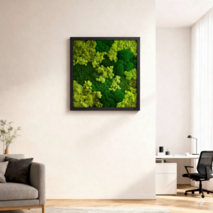 Mos schilderij vierkant zwart