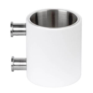 Tandenborstelhouder by Piet Boon PB103 met muurbevestiging mat roestvast staal AISI316/wit Corian®