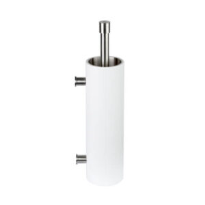 Toiletborstel Piet Boon PB303 met muurbevestiging mat roestvast staal AISI 316/wit Corian®